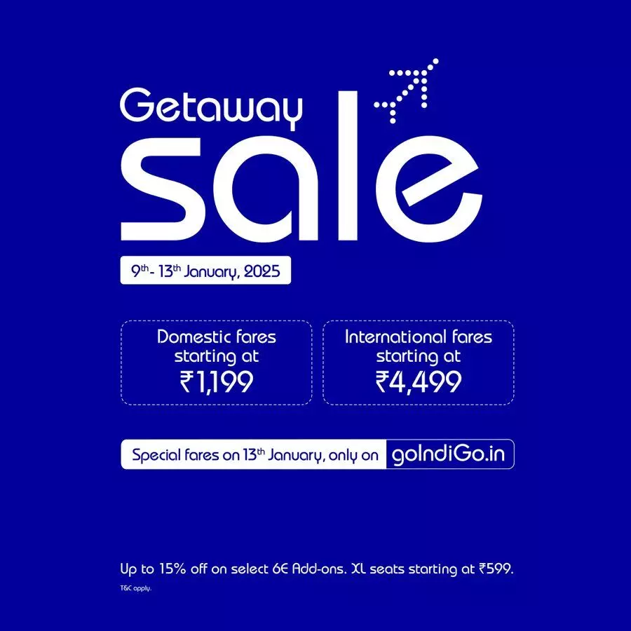 IndiGo Launches Get Away Sale with Discounts on Flights and Services