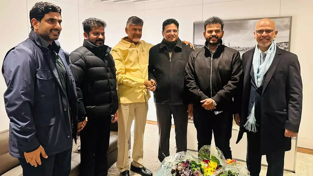 Telugu CMs Meet In Zurich