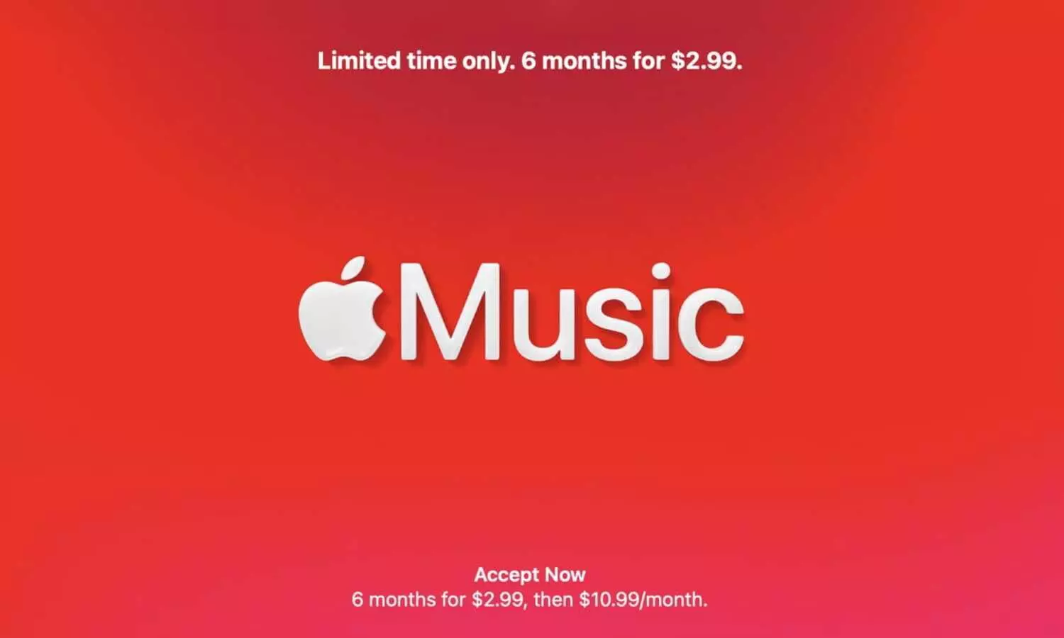 Apple Music is now $2.99 for six months for new subscribers