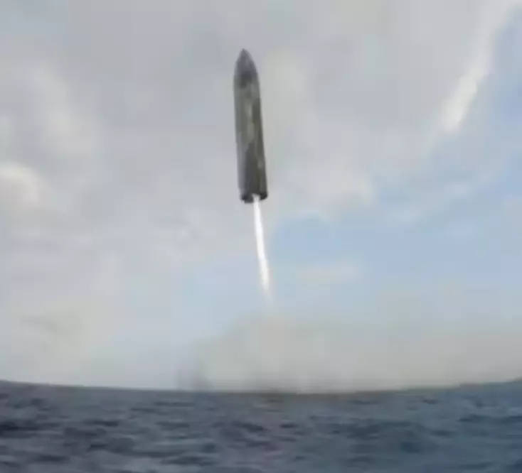 Elon Musk shares stunning video of SpaceX starships rare vertical water landing