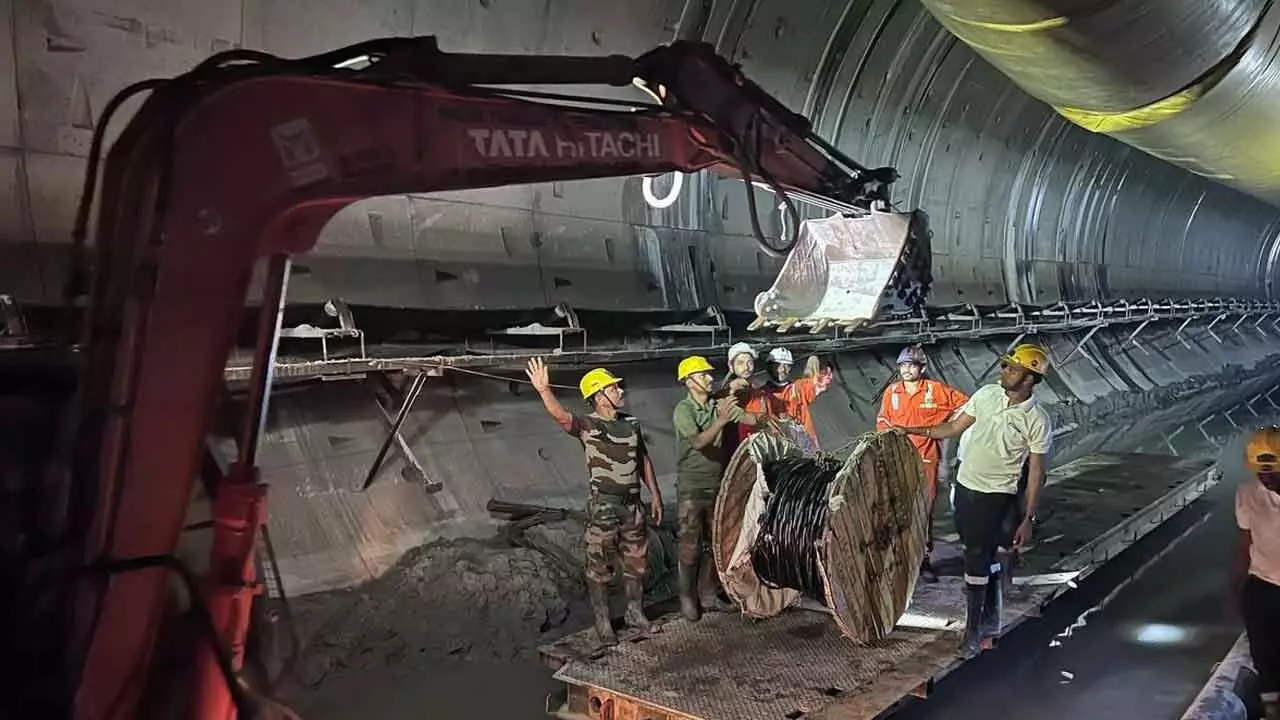 SLBC Tunnel: Damaged Conveyor Operational